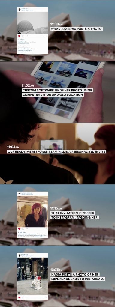 bystander effect marketing-campaign sydney opera house come on in personalized invitation