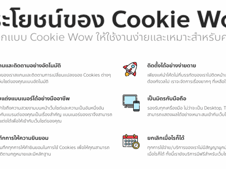 ขอ Consent ทำ Data-Driven Marketing ให้ถูก PDPA ง่ายๆ ด้วย Cookie Wow กับ Cookie Consent Banner และสร้าง Cookie Policy ฟรีด้วย PDPA Pro