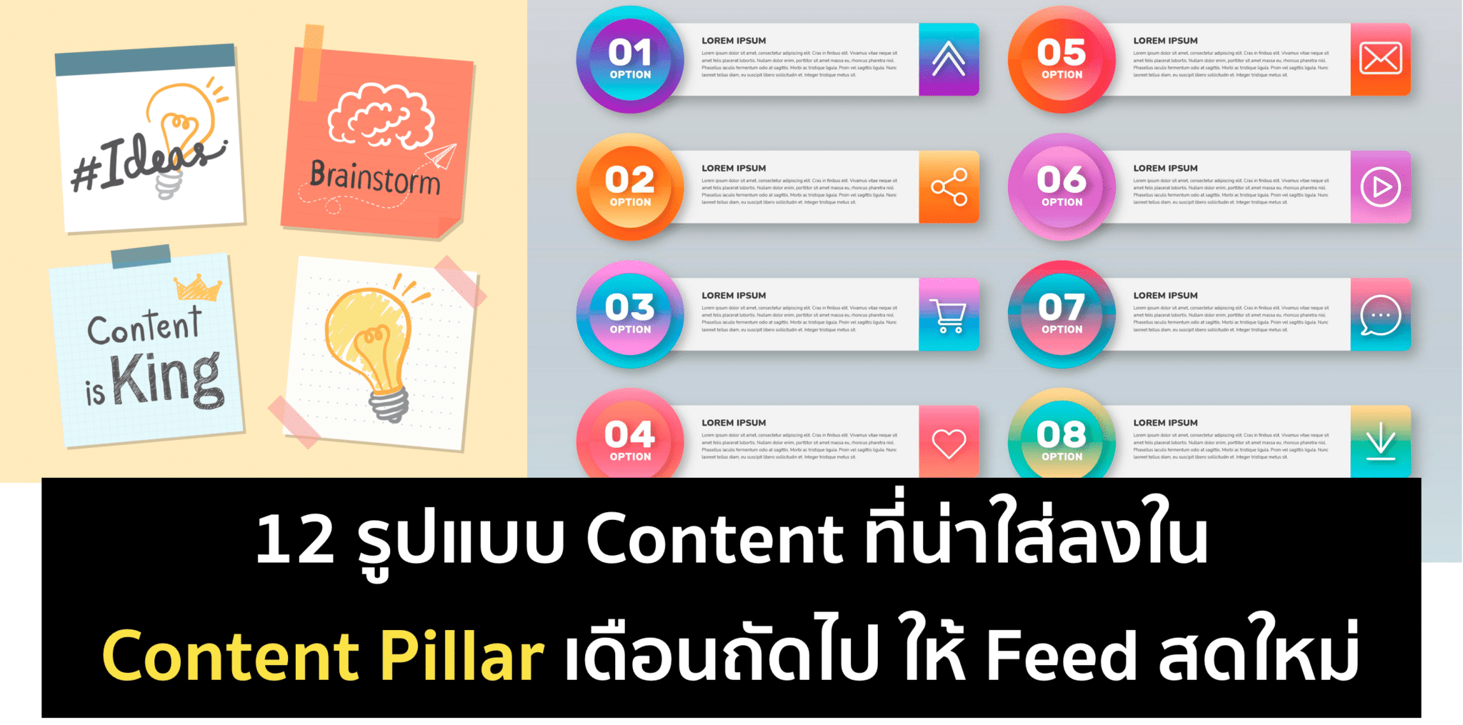 12 รูปแบบ Content ที่ควรมีใน Content Pillar ให้ Feed สดใหม่ไม่จำเจ