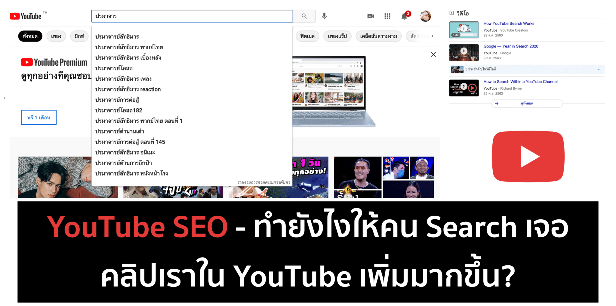 YouTube SEO – ทำยังไงให้คนหาคลิป Video เราเจอมากขึ้น