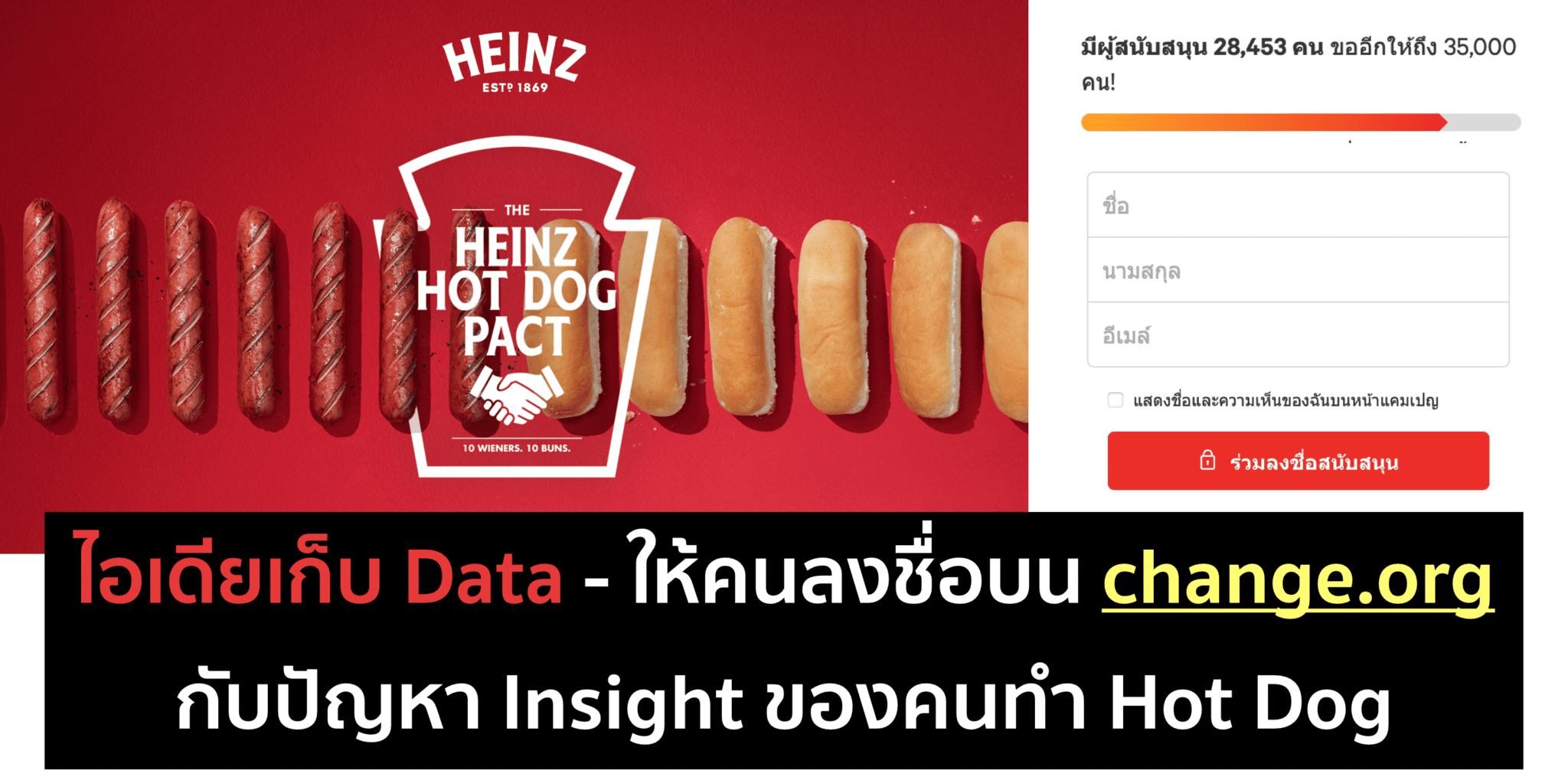 ไอเดียเก็บ Data ชวนคนลงชื่อด้วย Pain Point ง่ายๆ จาก Heinz