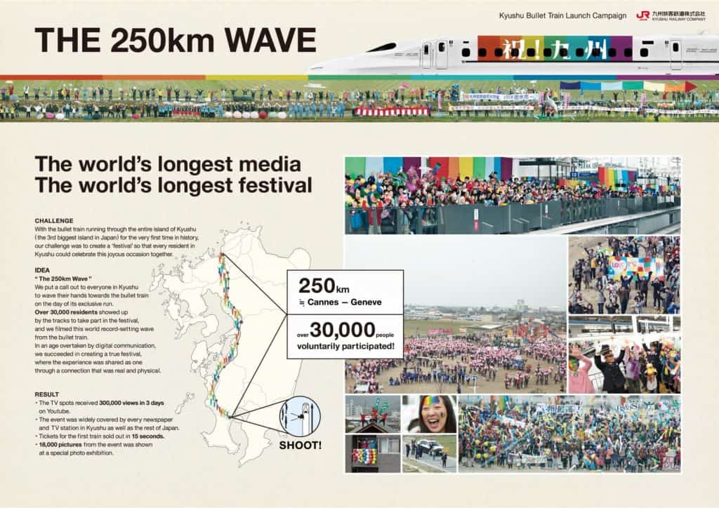 The 250km wave advertising of kyushu