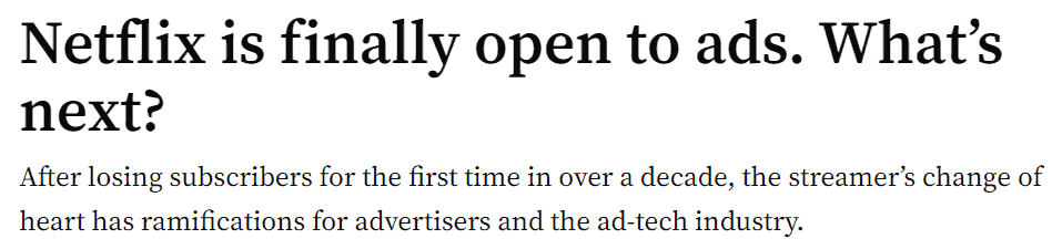 netflix finally open to ads