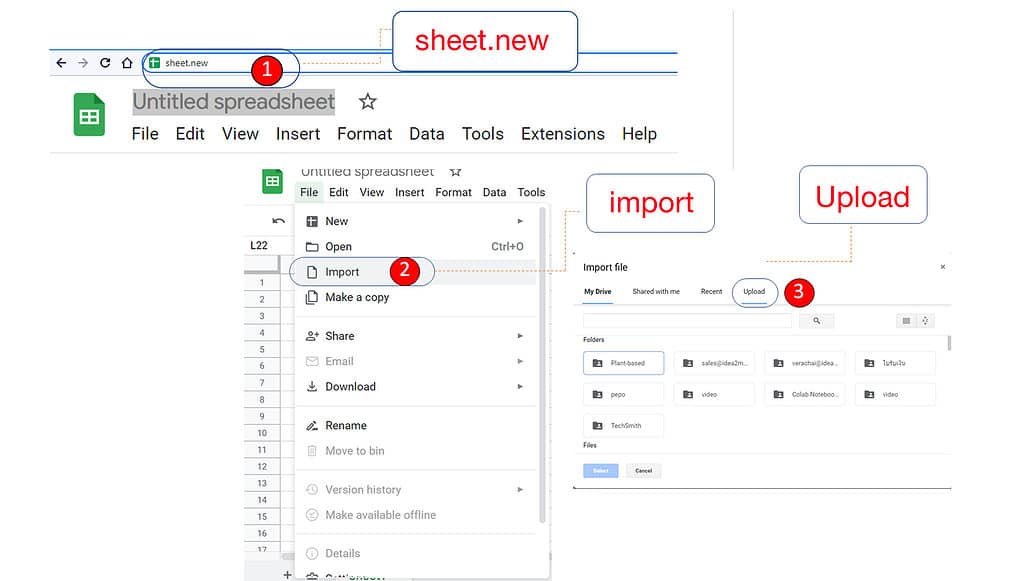 import Data to Google Sheet