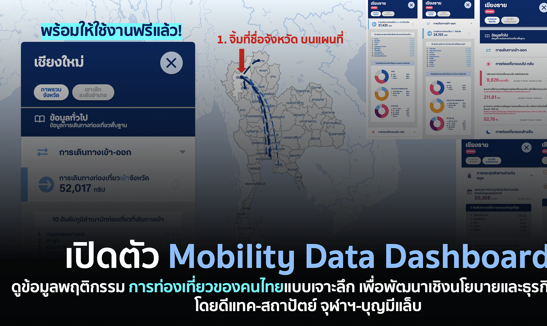 Mobility Data Dashboard เปิดข้อมูลการท่องเที่ยวของคนไทย สู่การต่อยอดเพื่อพัฒนาเชิงนโยบายและธุรกิจท้องถิ่นเมืองรอง