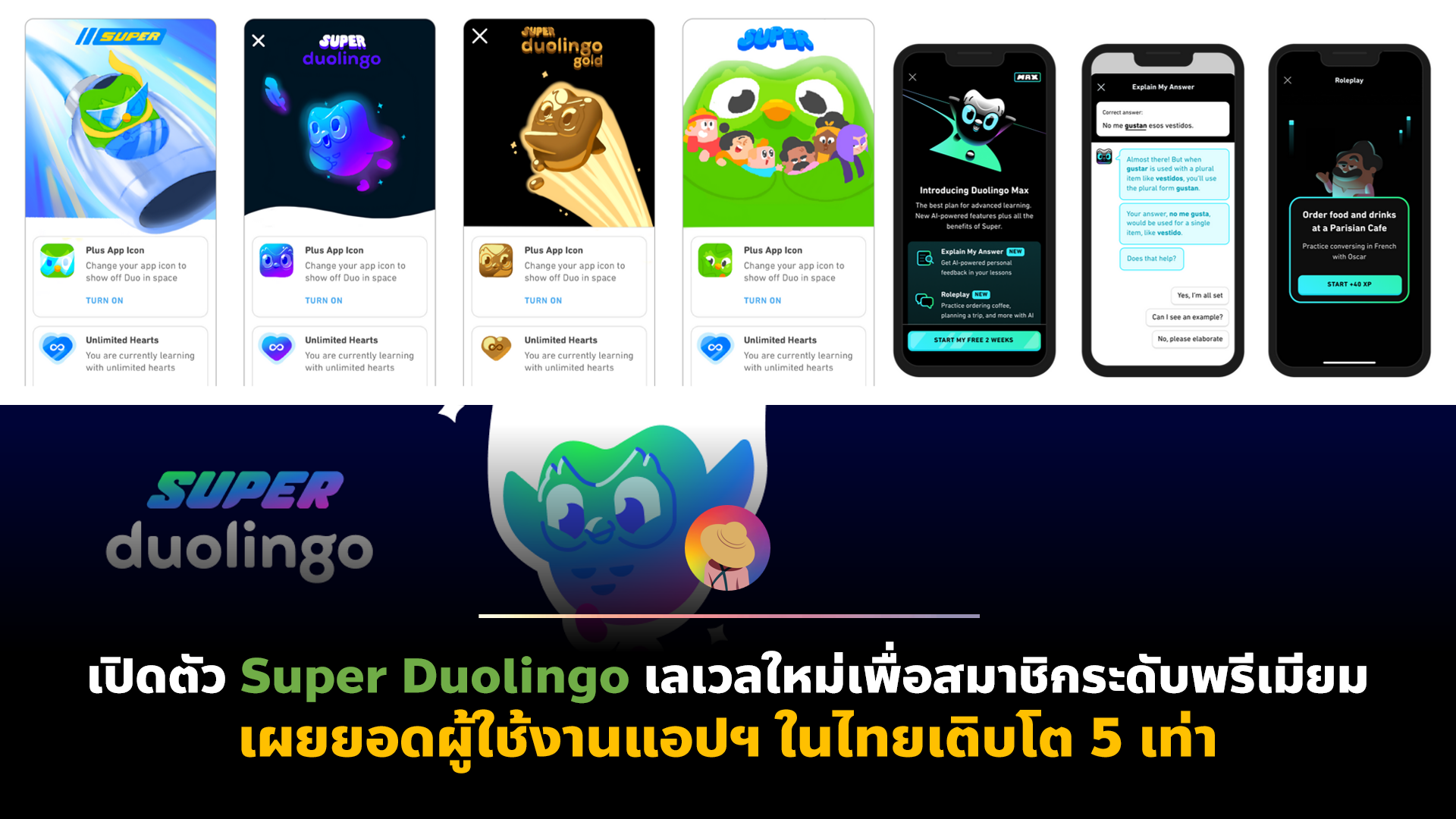 เปิดตัว Super Duolingo เลเวลใหม่เพื่อสมาชิกระดับพรีเมียม เผยยอดผู้ใช้งานแอปฯ ในไทยเติบโต 5 เท่า