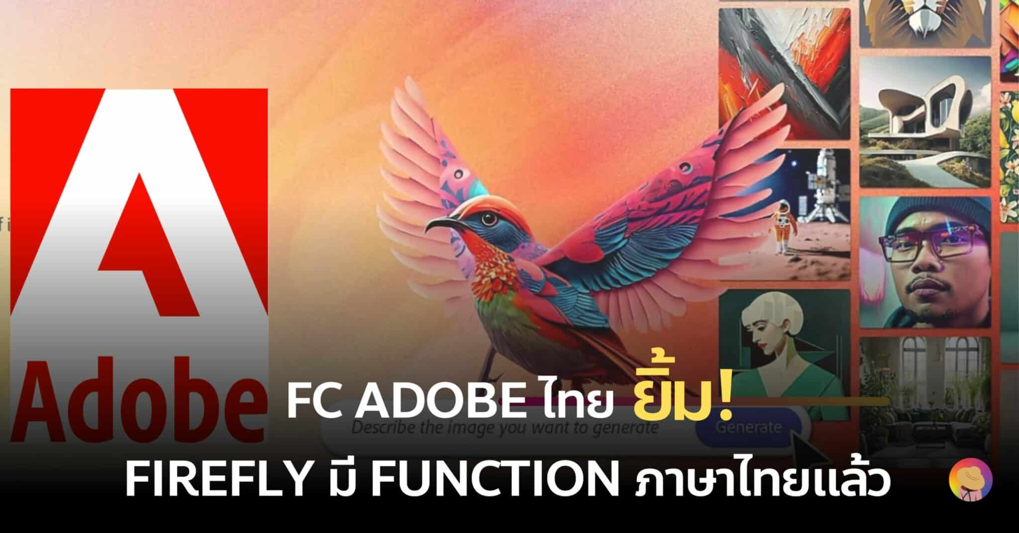 FC Adobe ไทย ยิ้ม! Firefly มี Function ภาษาไทยแล้ว