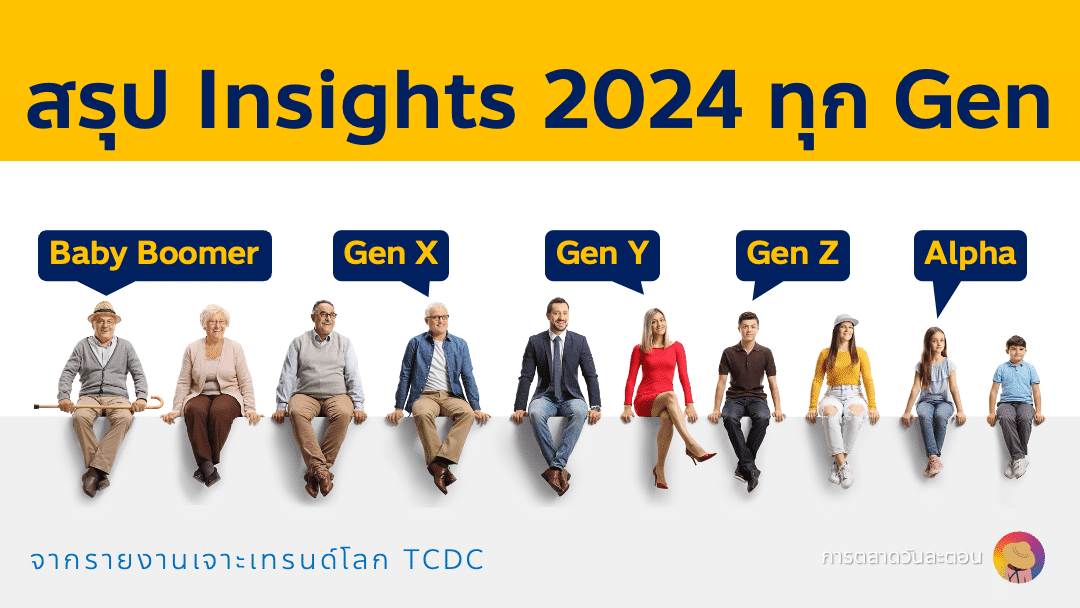 สรุป Insight Gen X, Gen Y, Gen Z, Alpha และ Baby Boomer ปี 2024 จาก TCDC