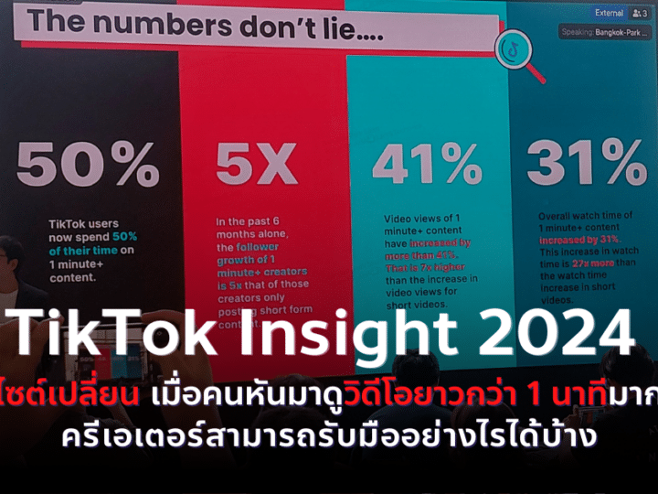 TikTok Insight 2024 อินไซต์เปลี่ยน! เมื่อคนหันมาดูวิดีโอยาวกว่า 1 นาที