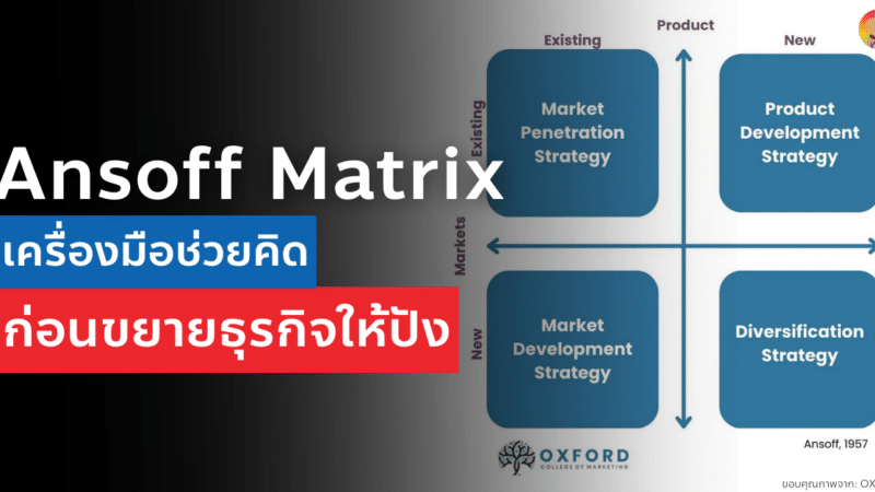 Ansoff Matrix คืออะไร เครื่องมือช่วยคิด ก่อนขยายธุรกิจให้ปัง