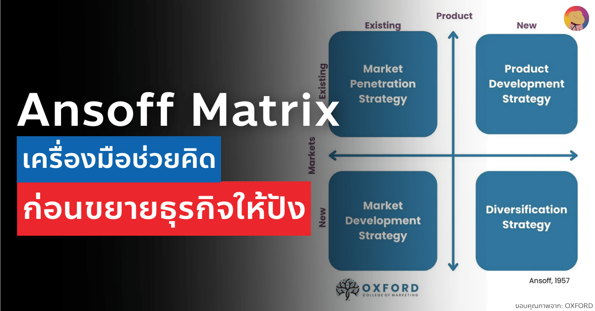 Ansoff Matrix คืออะไร เครื่องมือช่วยคิด ก่อนขยายธุรกิจให้ปัง